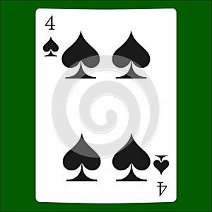 Four spades. Card suit icon vector, playing cards symbols vector