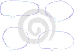 pastel purple abstract hand drawn dialogue clouds