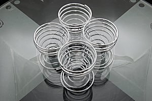 Four spiral egg cups