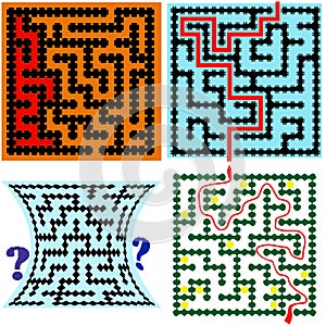 Four square maze 9x9 with help