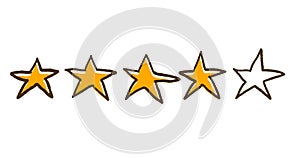 Four stars feedback rating. Vector illustartion