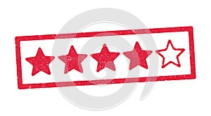 Four stars red ink stamp