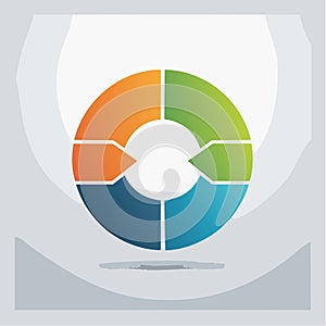 Four Step Circular Process Diagram Infographic