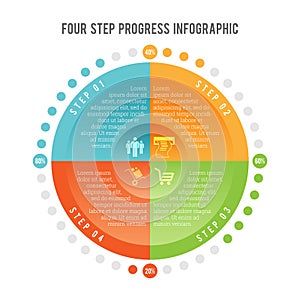 Four Step Progress Infographic