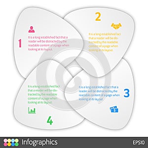 Four steps cycle infographic layout concept