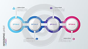 Four steps infographic process chart. 4 options vector template.