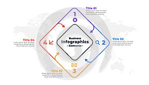 Four steps infographic report presentation template design