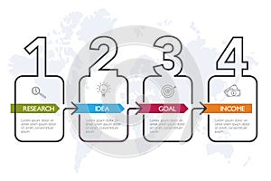 Four Steps Infographics - Company Milestones