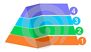 Four Steps Pyramid Infographics Template