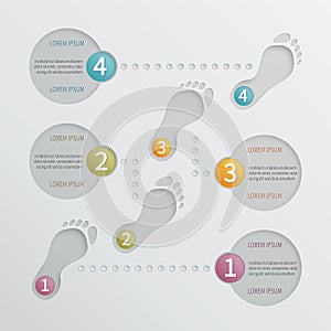 Four steps vector perforated infographic template