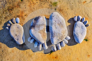 Four stone footprints