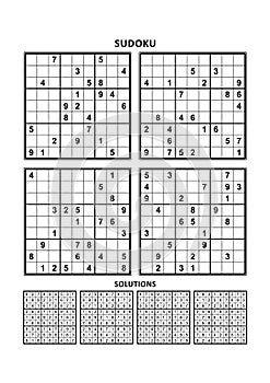 Four sudoku games with answers. Set 11.
