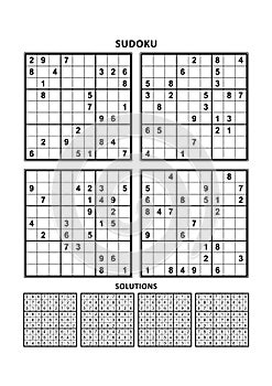 Four sudoku games with answers. Set 12.