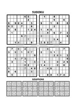 Four sudoku games with answers. Set 13.