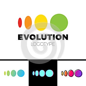 Four symbol from elipse to circle logo evolution photo