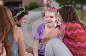 Four Teen Girls Giggling