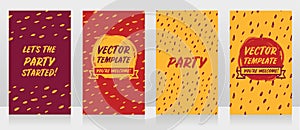 Four templates for party invitation