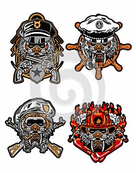 Four tigers with different dangerous jobs style bundle