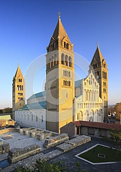 Four tower cathedral in Pecs, Hungary