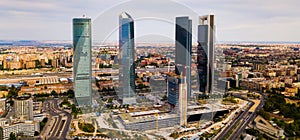 Four towers of the business district in Madrid. photo