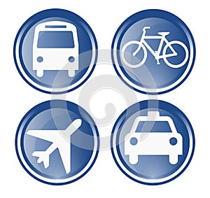 Four travel and transportation icons