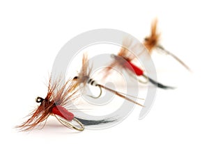 Four trout flies