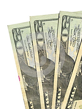 Four twenty US dollar bills