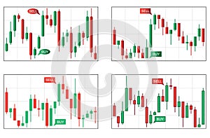 Four types of candlestick charts