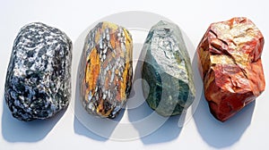 Four Unique Polished Stones Generative AI