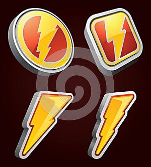 The Lightning Bolt Vector Icon Set