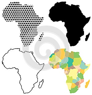 Four Vector maps of Africa