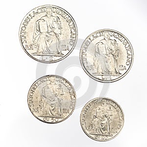 Four Vintage 1942 Vatican City Steel Coins