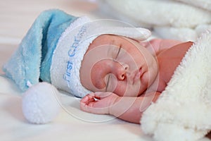 Four week old infant sleeping