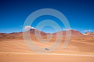 Four wheel drive (4WD) driving across the San Pedro de Atacama desert