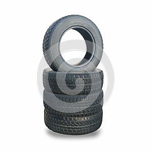 Four wheel new black winter tyres for car