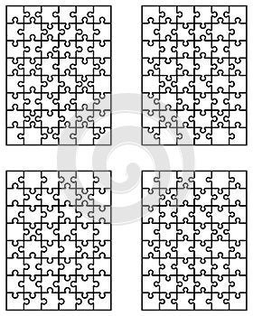 Four white puzzles