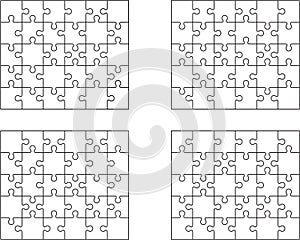 Four white puzzles