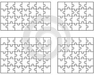 Four white puzzles