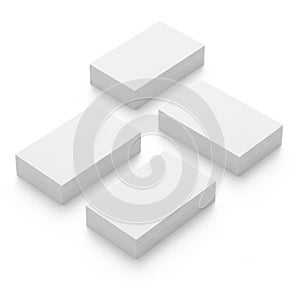 Four white rectangular blocks arranged in a square formation on a white background