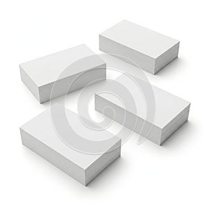 Four white rectangular blocks arranged in a square formation on a white background