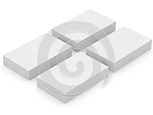 Four white rectangular blocks arranged in a square pattern