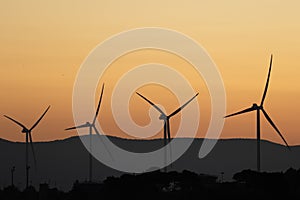 Four wind turbines