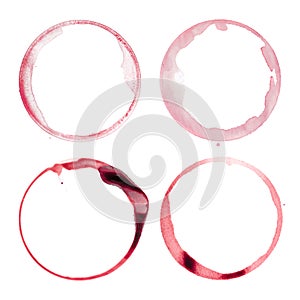 Four wine glass stains