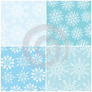 Four winter seamless backgrounds