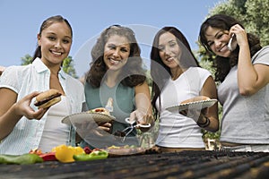 Four women at picnic