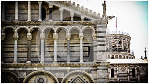 Four wonderful masterpieces  at the Piazza dei Miracoli, aka Square of Miracles . Detail.