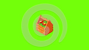Four wood beer pack icon animation