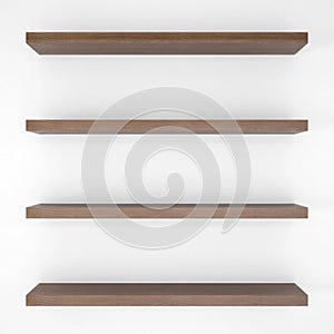 Four wood shelfs