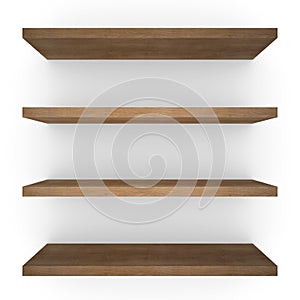 Four wood shelfs