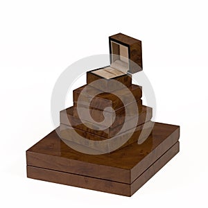 Four wooden small boxes